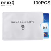 100 PCS Aluminum Foil Anti Theft RFID Blocking Sleeve Card Protector Size: 9.1*6.3cm