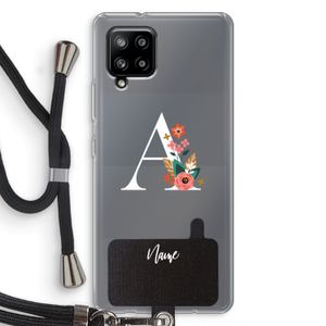 Pink Bouquet: Samsung Galaxy A42 5G Transparant Hoesje met koord