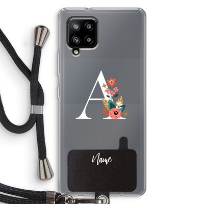 Pink Bouquet: Samsung Galaxy A42 5G Transparant Hoesje met koord