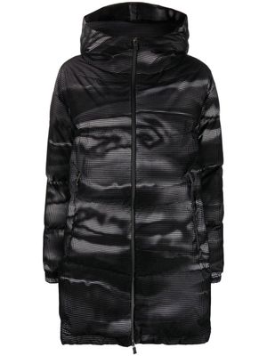 Herno manteau zippé à motif abstrait - Noir