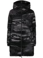 Herno manteau zippé à motif abstrait - Noir