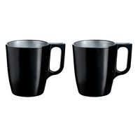 Set van 4x stuks koffie kopjes/bekers zwart 250 ml - thumbnail