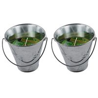 Citronella kaars in metalen emmertje - 8x - H9 cm - 30 branduren - citrusgeur