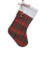 Kerstsok pes ruit h45cm rood - Ksd