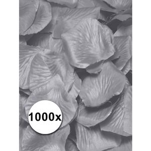 Luxe zilveren rozenblaadjes 1000 stuks