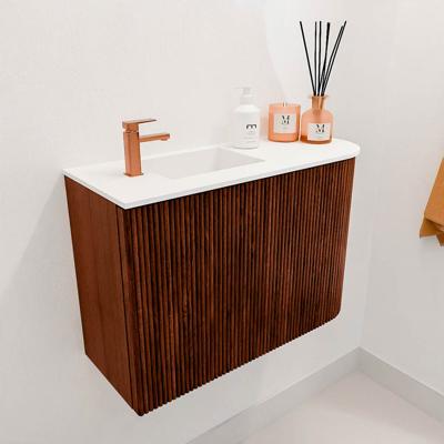 Toiletmeubel Mondiaz Joya | 61.6 cm | Meubelkleur Ruby | Faye wastafel Talc Links | 1 kraangat Toiletmeubel Mondiaz Joya | 61.6 cm | Meubelkleur Ruby | Faye wastafel Talc Links | 1 kraangat