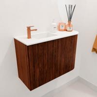 Toiletmeubel Mondiaz Joya | 61.6 cm | Meubelkleur Ruby | Faye wastafel Talc Links | 1 kraangat Toiletmeubel Mondiaz Joya | 61.6 cm | Meubelkleur Ruby | Faye wastafel Talc Links | 1 kraangat