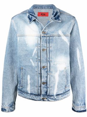 424 veste en jean à effet délavé - Bleu