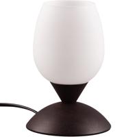 LED Tafellamp Roestrood - E14 Fitting - Metaal en Wit Glas