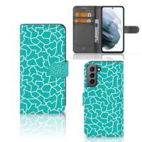 Samsung Galaxy S21 FE Hoesje Cracks Blue