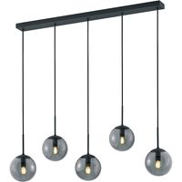 LED Hanglamp - Trion Balina - E14 Fitting - 5-lichts - Rechthoek - Mat Antraciet - Aluminium - thumbnail