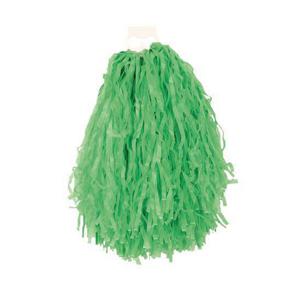 1x Stuks cheerball/pompom met ringgreep - groen - 28 cm - Cheerleader verkleed accessoires