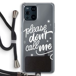 Don't call: Oppo Find X3 Transparant Hoesje met koord