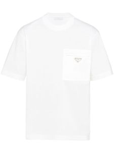 Prada t-shirt Re-Nylon à logo triangulaire - Blanc