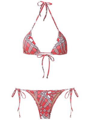 Amir Slama bikini à imprimé géométrique - Rouge