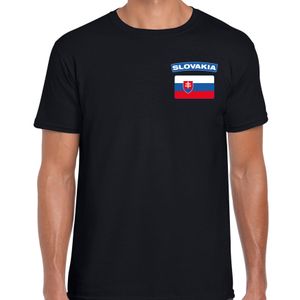 Slovakia t-shirt met vlag Slowakije zwart op borst voor heren