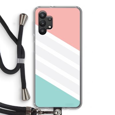 Strepen pastel: Samsung Galaxy A32 5G Transparant Hoesje met koord