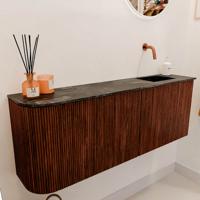 Toiletmeubel Mondiaz Joya Dlux | 111.6 cm | Meubelkleur Ruby | Faye wastafel Lava Wasbak Rechts | Zonder kraangat(en)