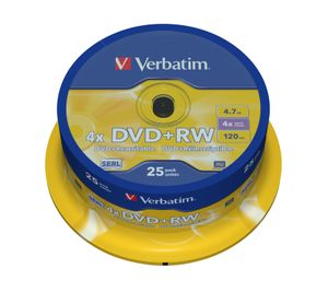 Verbatim 43489 DVD+RW disc 4.7 GB 25 stuk(s) Spindel Herschrijfbaar