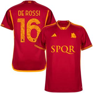 AS Roma SPQR Shirt Thuis 2023-2024 + De Rossi 16