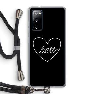 Best heart black: Samsung Galaxy S20 FE / S20 FE 5G Transparant Hoesje met koord