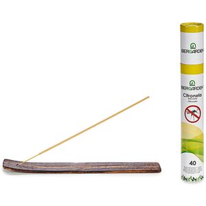 Ibergarden Citronella wierrook sticks - met houder/plankje - 40x sticks - 32 cm   -