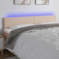 Hoofdbord LED 160x5x78/88 cm kunstleer cappuccinokleurig