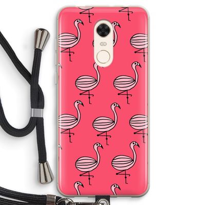 Flamingo: Xiaomi Redmi 5 Transparant Hoesje met koord