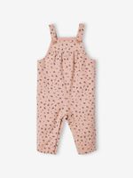 Overall van fluweel met print voor baby roze (poederkleur) - thumbnail