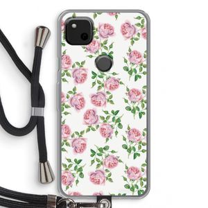Kleine roosjes: Pixel 4a Transparant Hoesje met koord