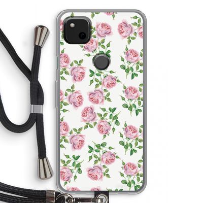 Kleine roosjes: Pixel 4a Transparant Hoesje met koord