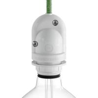 Fitting buitenlamp wit rond ip65 met ringen voor lampenkap Fitting buitenlamp wit rond ip65 met ringen voor lampenkap
