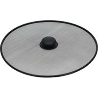 Universele spatdeksel - afgietdeksel - rvs - zwart - voor pannen met dia 29 cm