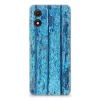 Motorola Moto E13 | Bumper Hoesje | Wood Blue