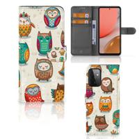 Samsung Galaxy A72 | Telefoonhoesje | Met pasjeshouder | Vrolijke Uilen Samsung Galaxy A72 | Telefoonhoesje | Met pasjeshouder | Vrolijke Uilen