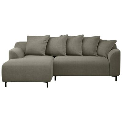 Leen Bakker - Bank Elsa Met Chaise Longue Links - Eden - Mokka - Stof - Bruin - 177x246x84 Cm