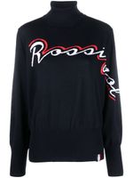 Rossignol pull en laine mérinos à logo en intarsia - Bleu