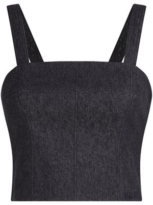 Karl Lagerfeld x Amber Valletta haut bandeau en jean - Bleu