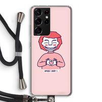 Hartje: Samsung Galaxy S21 Ultra Transparant Hoesje met koord
