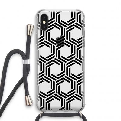 Geometrisch patroon: iPhone XS Transparant Hoesje met koord