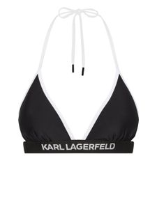 Karl Lagerfeld haut de bikini à bande logo - Noir