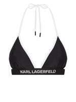 Karl Lagerfeld haut de bikini à bande logo - Noir - thumbnail