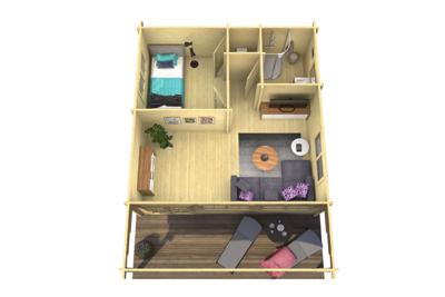 Blokhut - Tuinhuis Jackson | 70 mm | onbehandeld