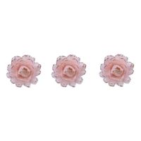 4x stuks decoratie bloemen lichtroze met veertjes op clip 11 cm - thumbnail