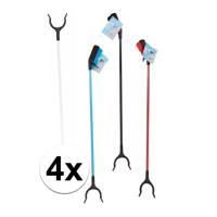 4x afvalgrijpers in verschillende kleuren 83 cm 4x afvalgrijpers in verschillende kleuren 83 cm