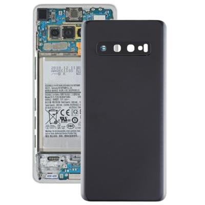 Batterij achtercover met camera lens voor Galaxy S10 (zwart)