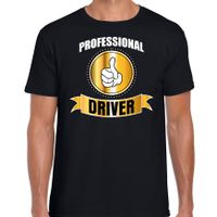 Professional driver / professionele chauffeur t-shirt zwart heren - Chauffeur cadeau shirt - thumbnail