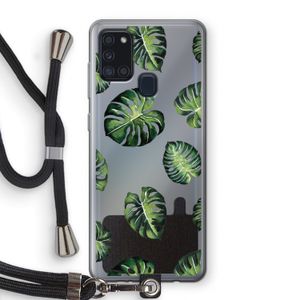 Tropische bladeren: Samsung Galaxy A21s Transparant Hoesje met koord