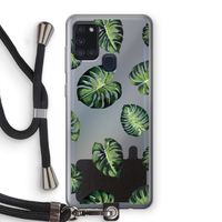 Tropische bladeren: Samsung Galaxy A21s Transparant Hoesje met koord
