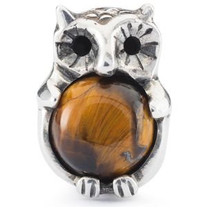 Trollbeads TAGBE-00290 Kraal Uil die beschermt zilver-tijgeroog